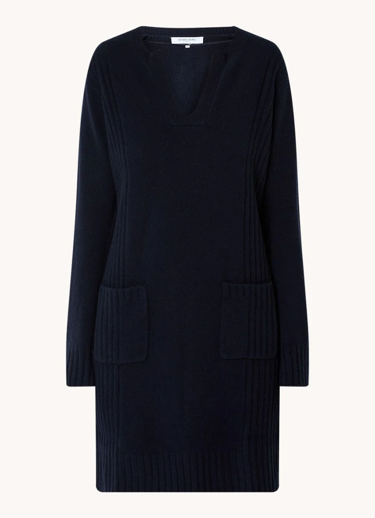 Rochie mini Sofia din material gros tricotat de la Gerard Darel, cu buzunare aplicate