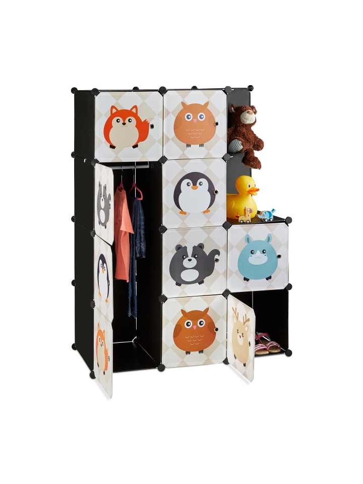 relaxdays Steckregal Kinderzimmer in Bunt - (B)110,5 x (H)145 x (T)46,5 cm günstig kaufen onesize