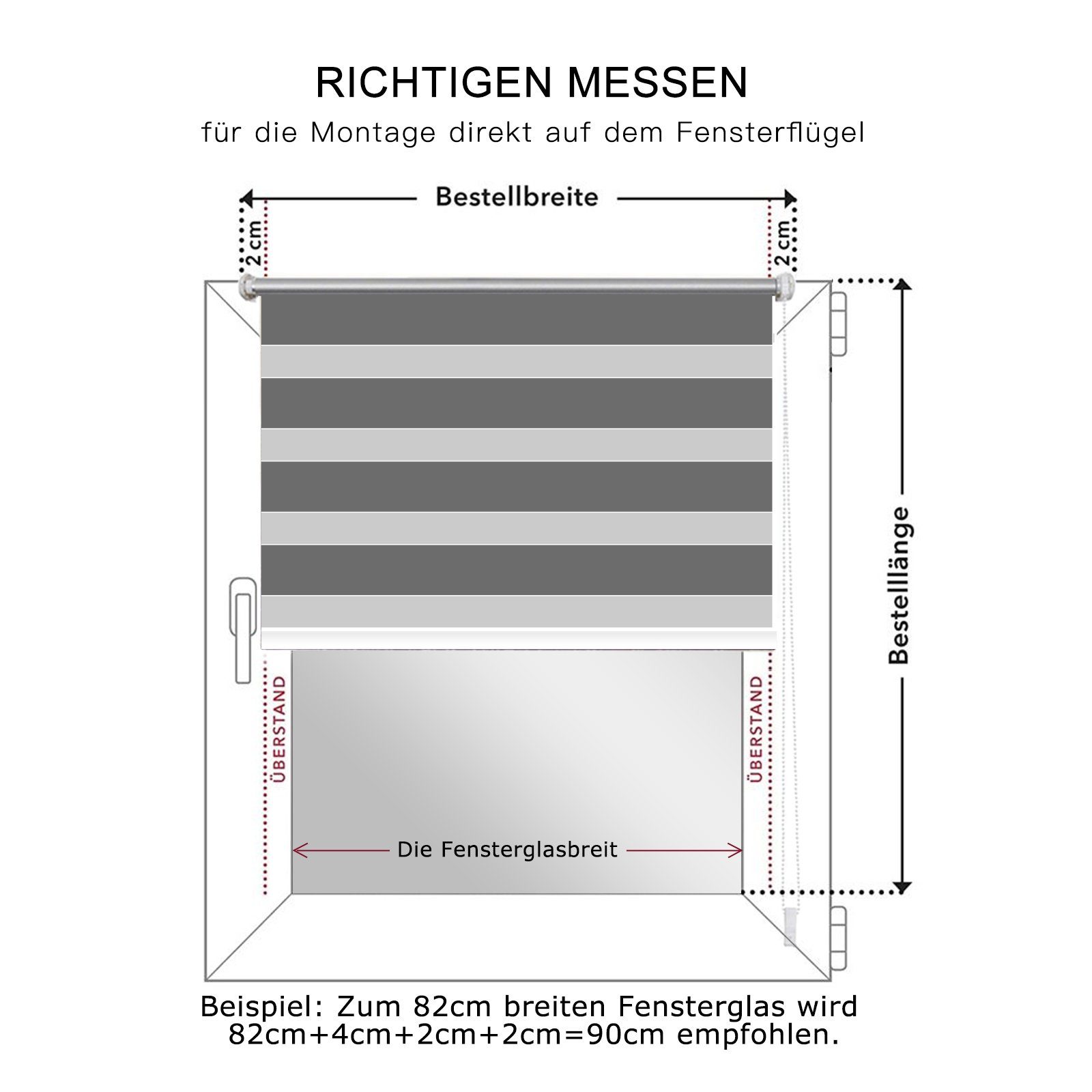 Doppelrollo Klemmfix,ohne Bohren, i@home, Klemmmontage