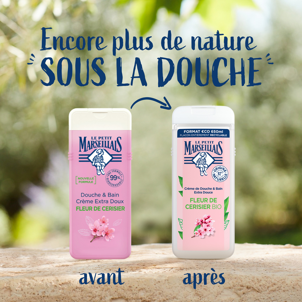 le petit marseillais LE PETIT MARSEILLAIS  DOUCHE EXTRA DOUXFLEUR DE CERISIER BIO 650 ML Gel Douche