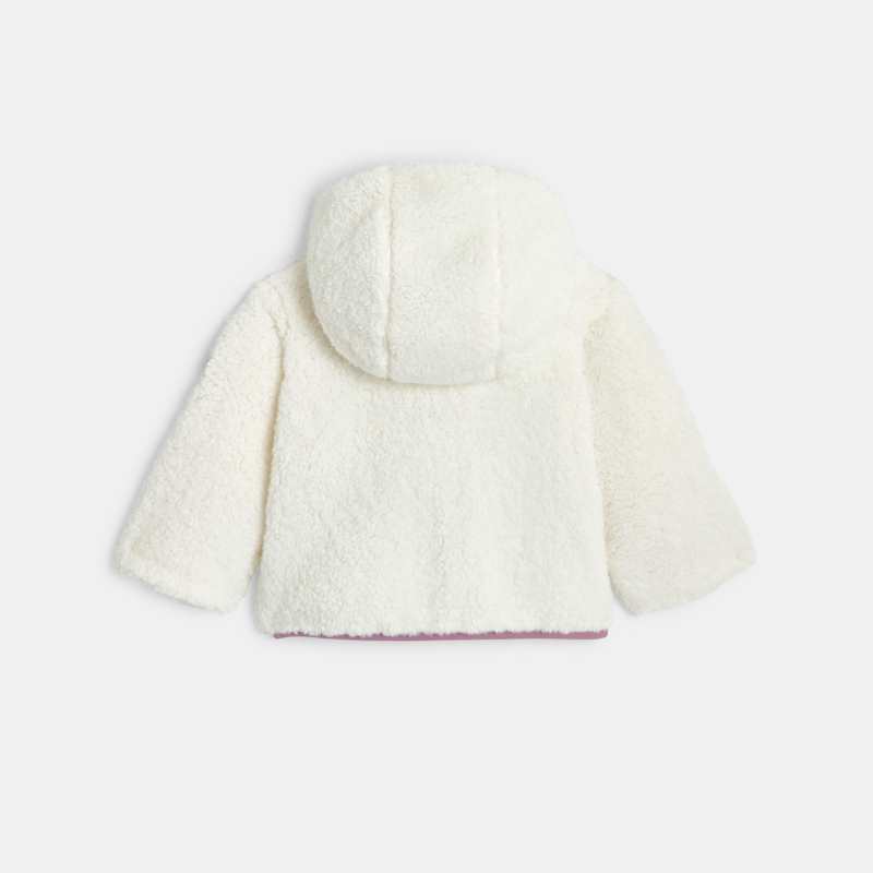 Manteau bébé fille sherpa à capuche blanc Catimini