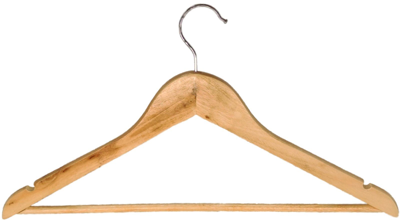 Koopman Kleiderbügel 12er Set, Holz mit Einkerbungen Hosenträger