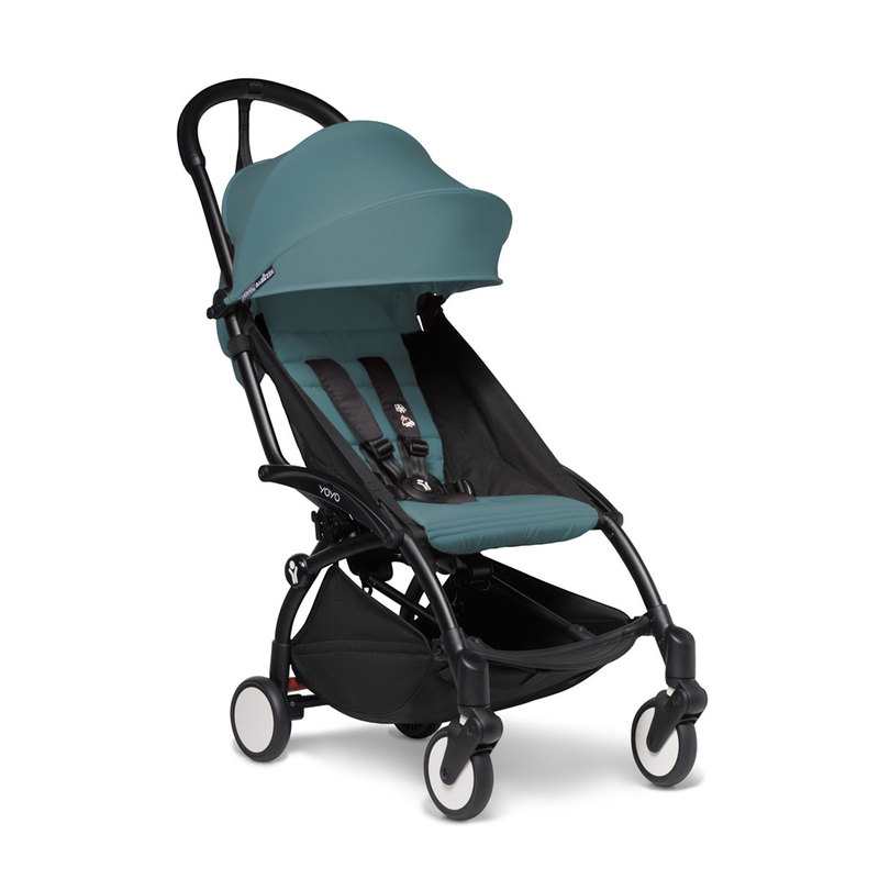 Poussette yoyo2 4 roues châssis noir assise 6+ aqua Babyzen