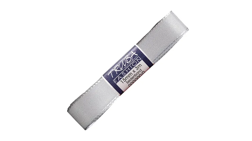 TRUBA Seidenband mit Webkante silbergrau 3 m