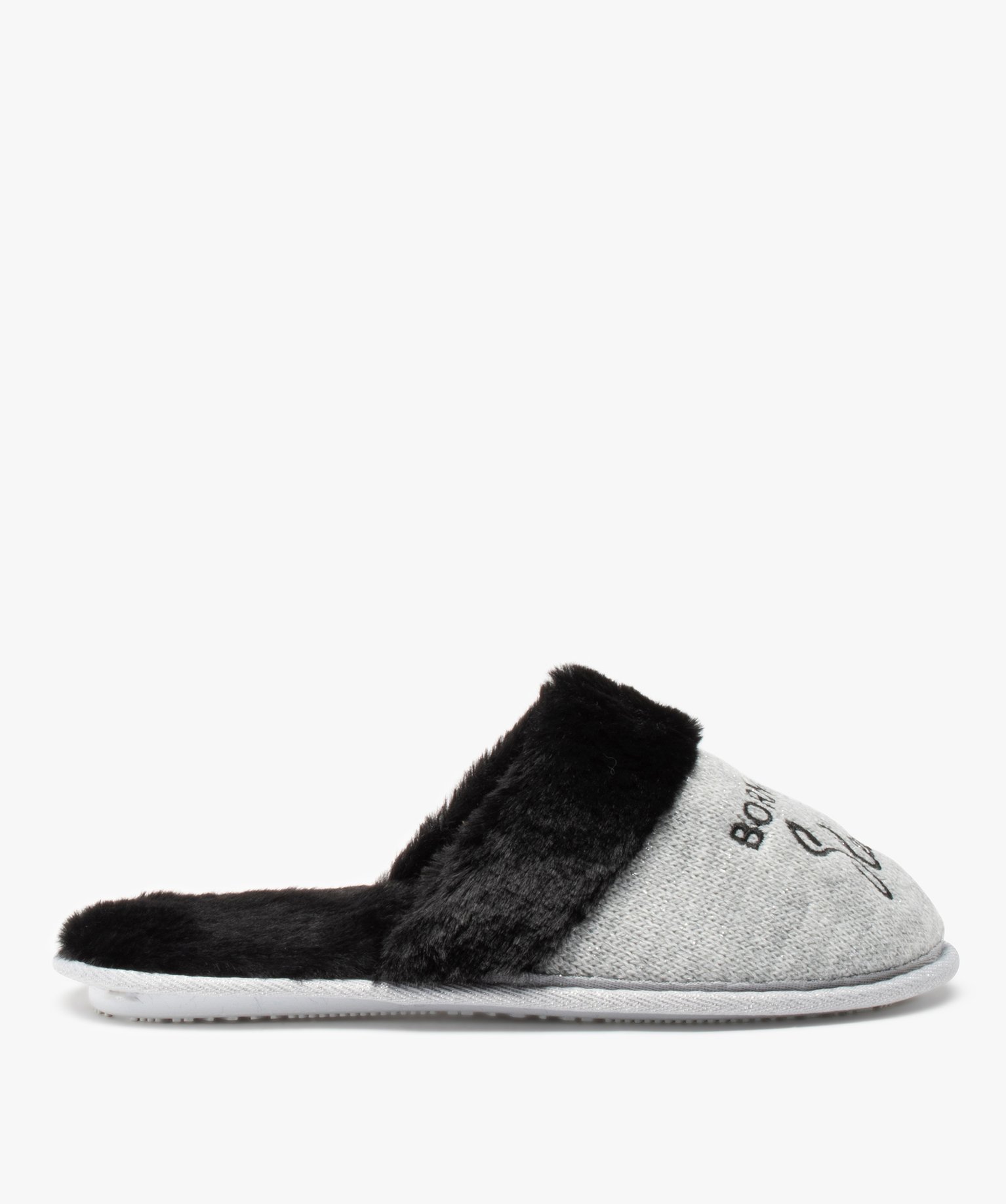 Chaussons femme mules plates brodées Born to sleep | GEMO