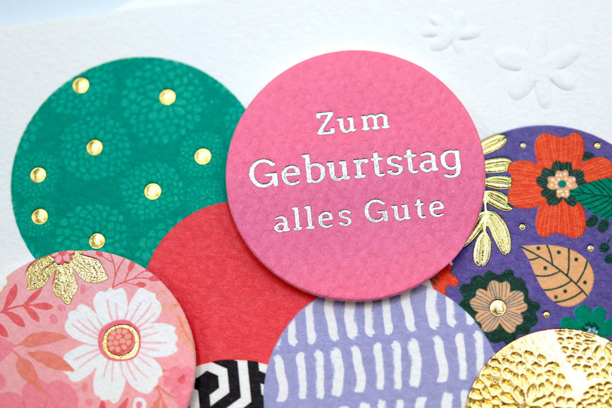 Grußkarte Geburtstag Silberedition \Zum Geburtstag alles Gute\