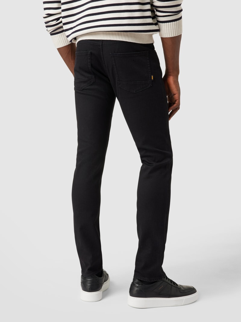 Slim Fit Jeans mit Stretch-Anteil Modell 'Delaware' in schwarz