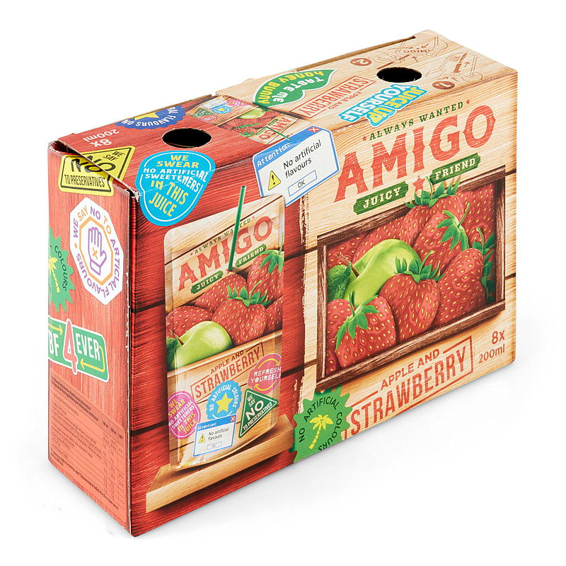 Amigo Fruktdrikk 8x200 ml Amigo jordbær