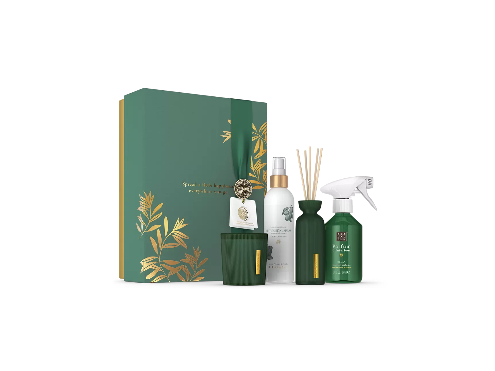 The Ritual of Jing Gift Set L intérieurparfum spray 250 ml, verfrissende spray 250 ml, geurkaars 140 g, mini geurstokjes 70 ml
