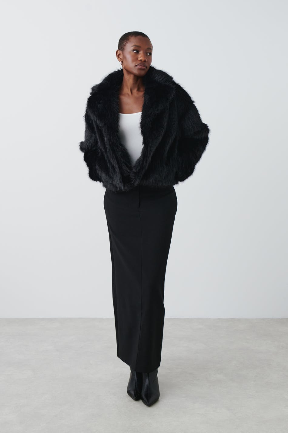 Faux fur collar jacket