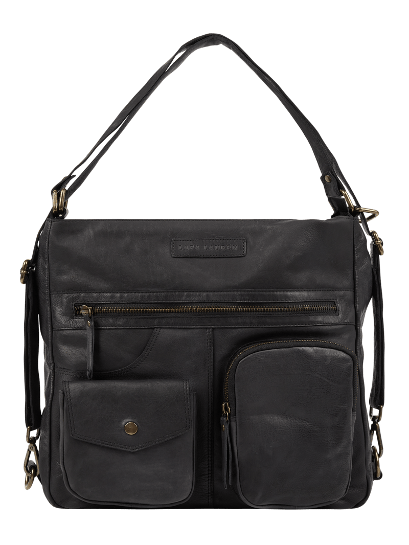 Hobo Bag aus Leder Modell 'Manu' in schwarz