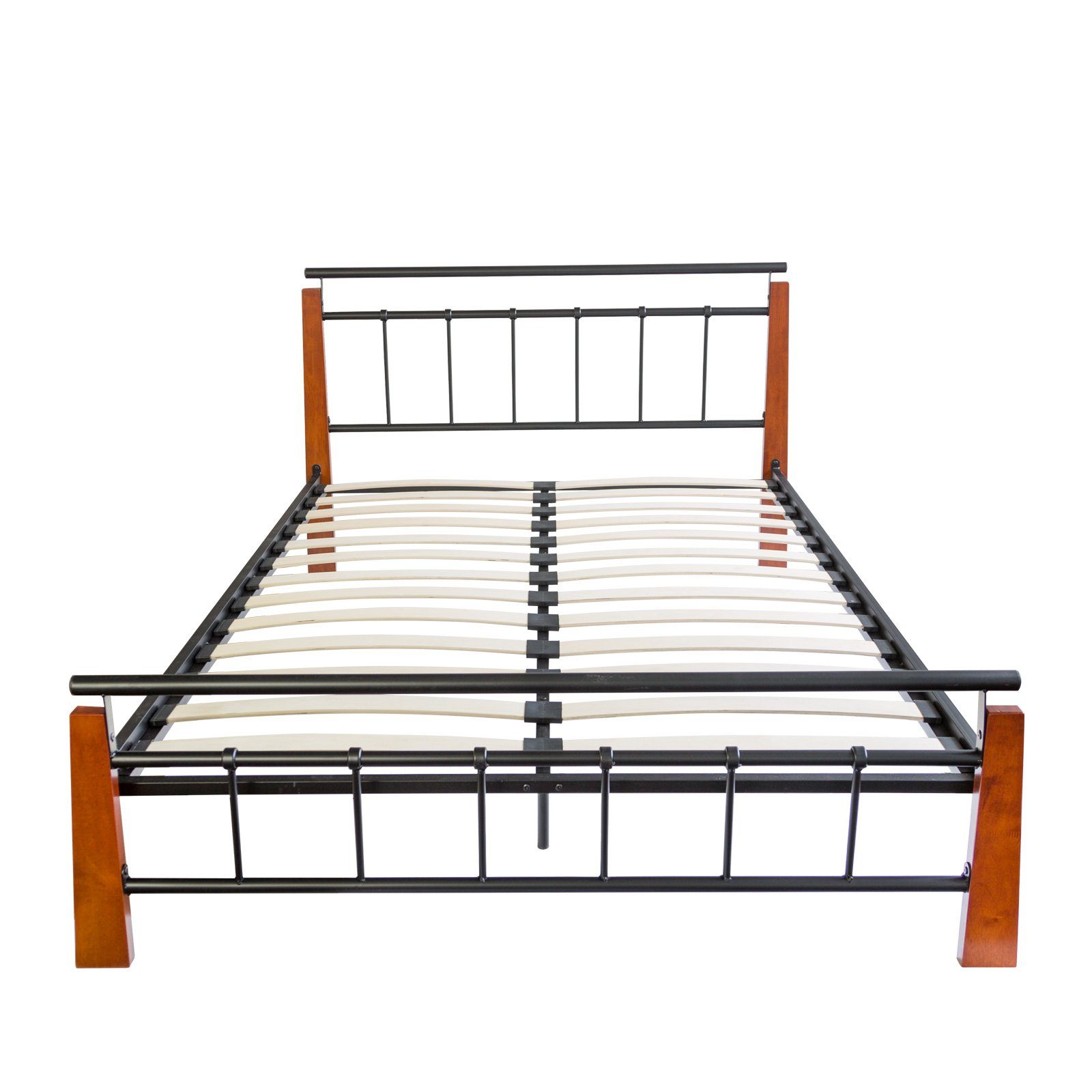 Homestyle4u Metallbett Bettgestell Doppelbett Bettrahmen Lattenrost schwarz 140 160 180 (Kein Set)