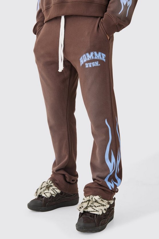 Slim Flared Stacked Spray Wash Homme Joggers
