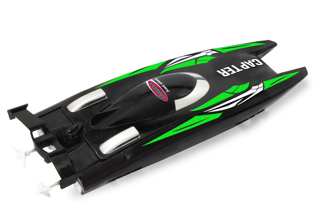 Jamara e.K. Capter Speedboot schwarz/grün LiPo 7,4V 2,4GHz