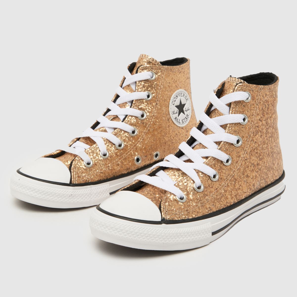 Converse guldfärgade all star hi glitter flickor juniorsneakers