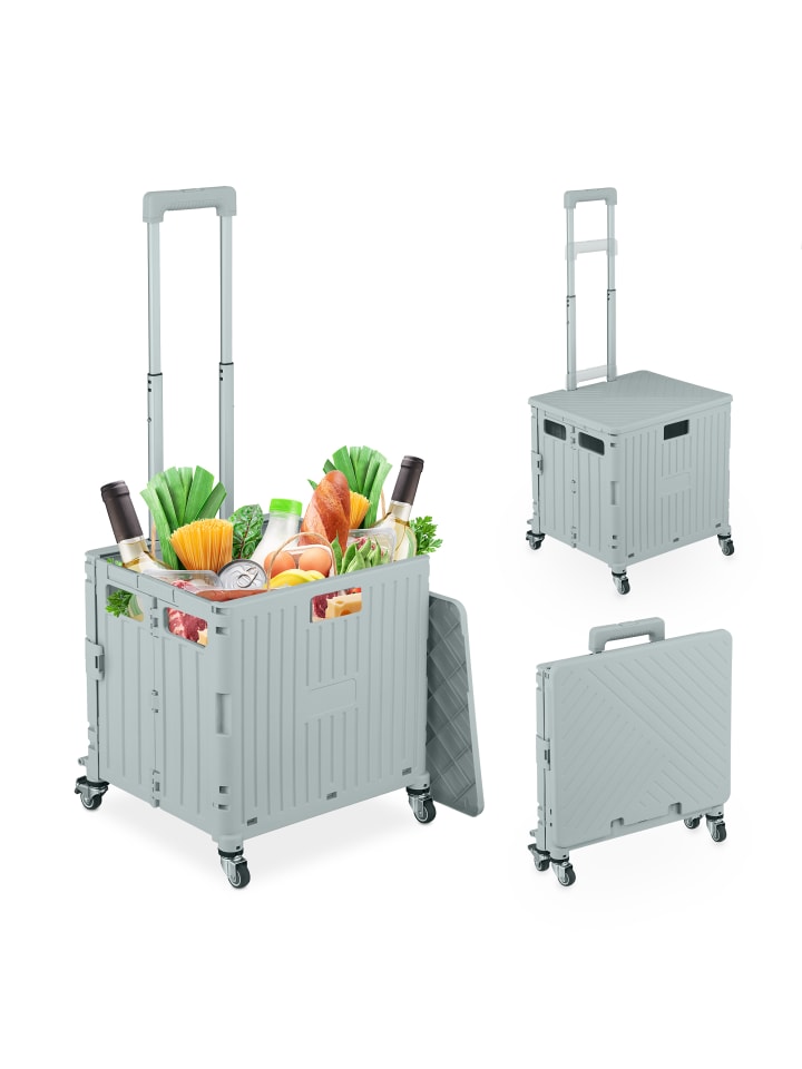 relaxdays Einkaufstrolley in Grau günstig kaufen onesize
