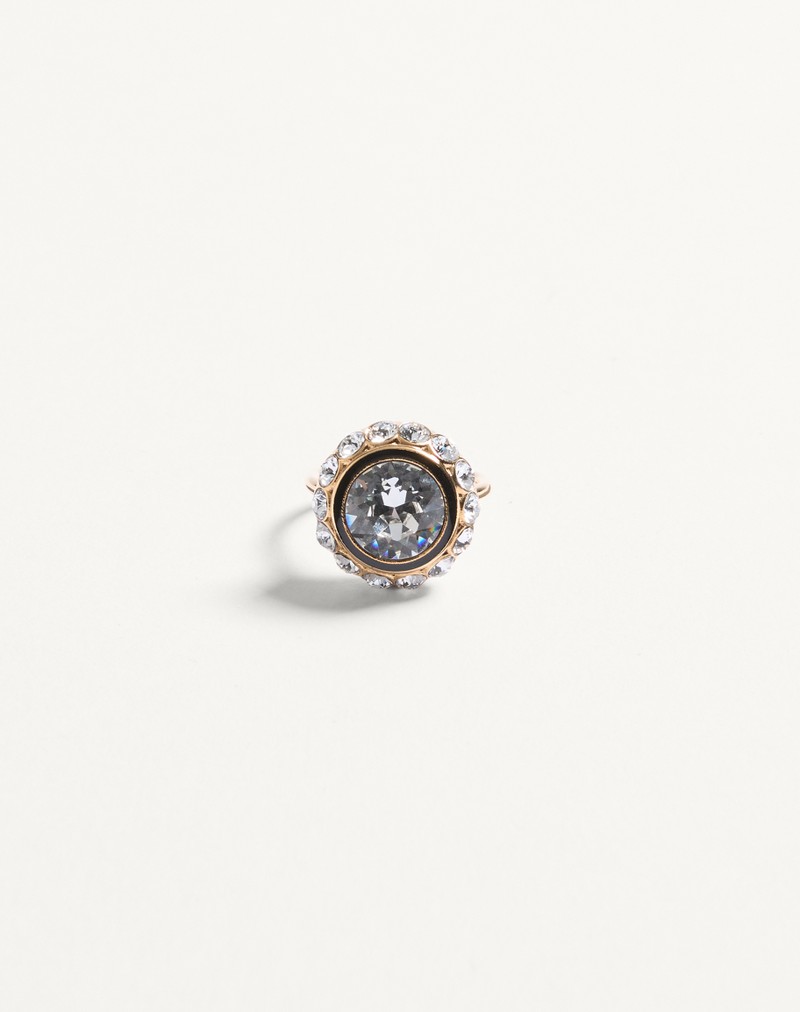 VLogo Signature Ring i Metal, Emalje og Krystaller