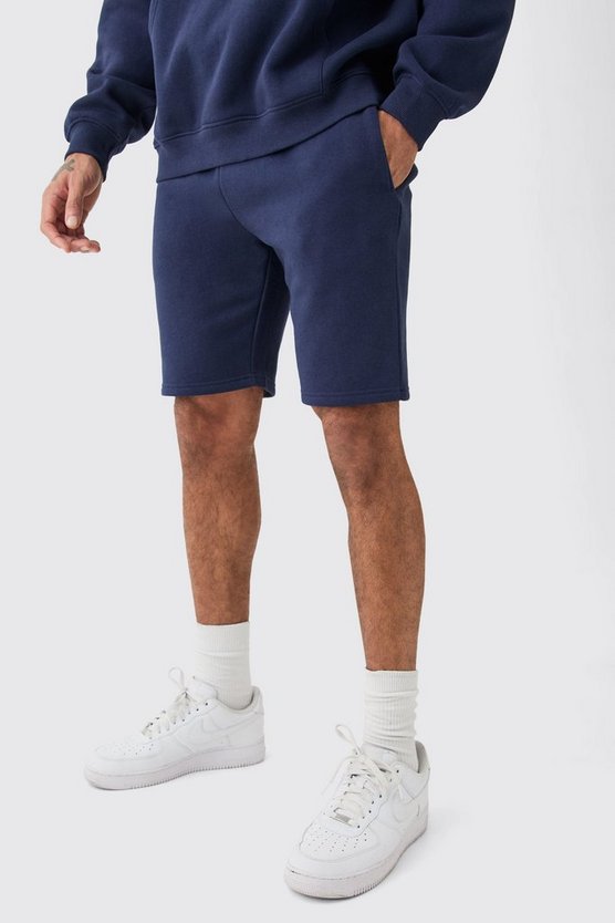 Mittellange Slim-Fit Jersey-Shorts
