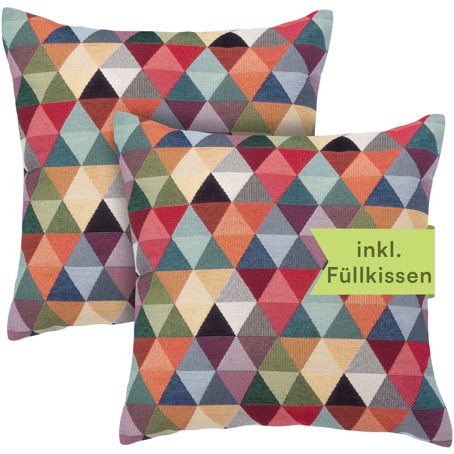 Selfitex Dekokissen farbenfrohes Sofakissen 30/50 oder 40/40 - 2er Set mit Füllung, für Sofa, Couch, Bett oder als Polster jeglicher Art