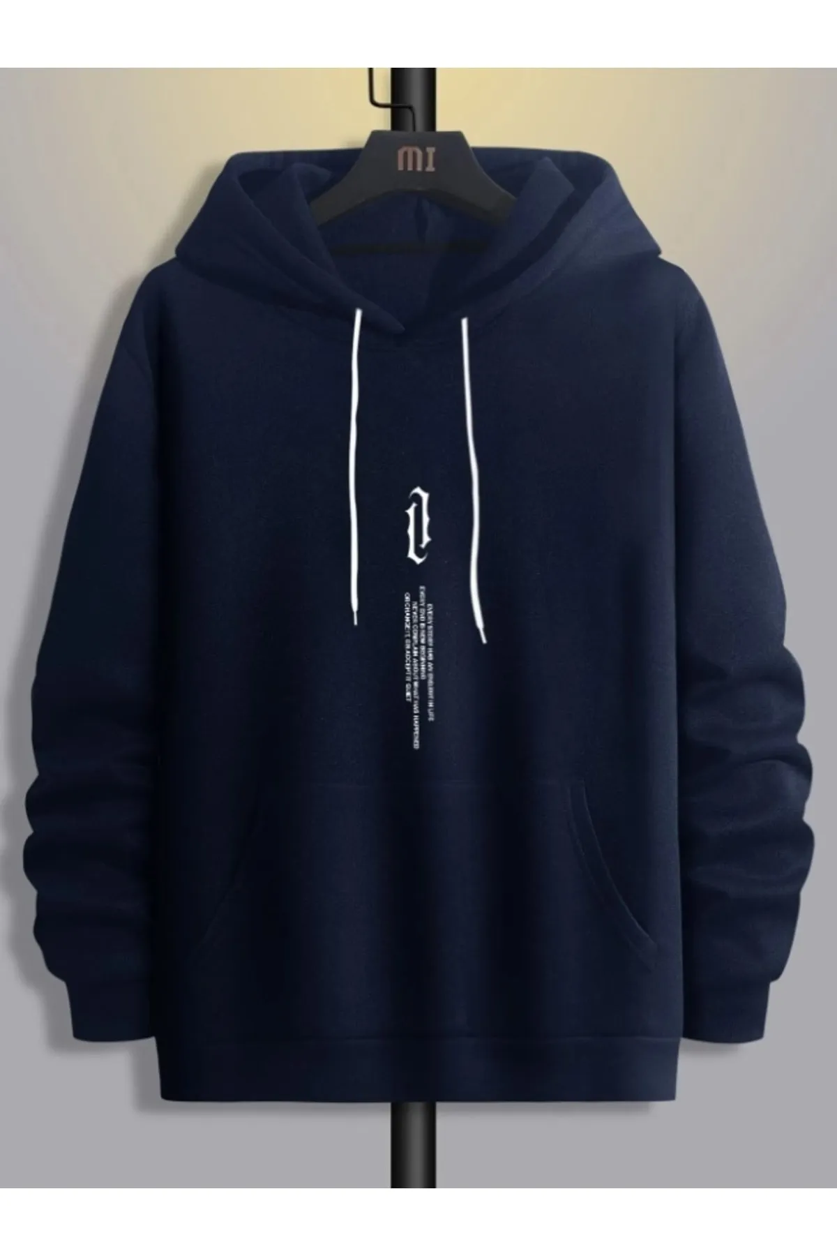 MOONBULL  Übergroßes Unisex-Kapuzensweatshirt mit vertikalem Brustaufdruck