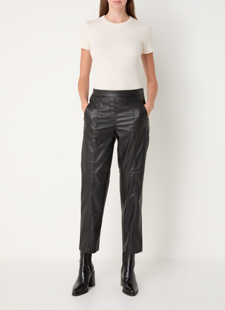 Pantaloni cropped in similpelle Gerry Weber Hose, a vita alta e gamba affusolata.