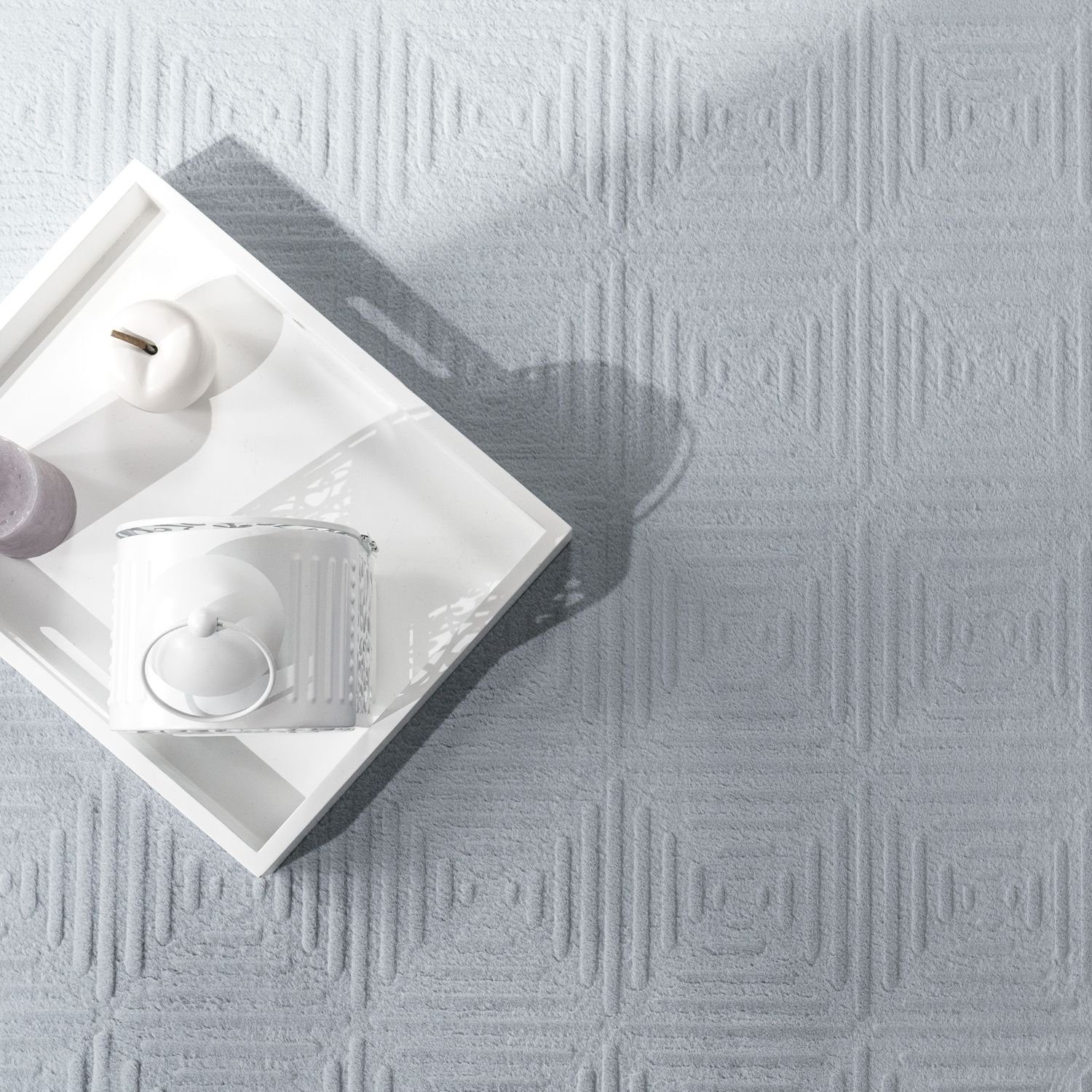Teppich Wohnzimmer Teppich Esszimmer Kurzflor Geometrisches Muster Skandi, TT Home, eckig, Höhe: 14 mm