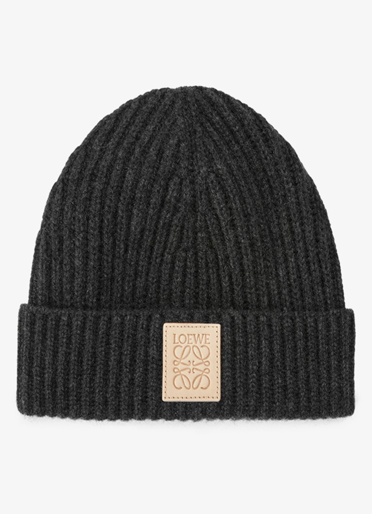 Berretto in cashmere a coste LOEWE con logo