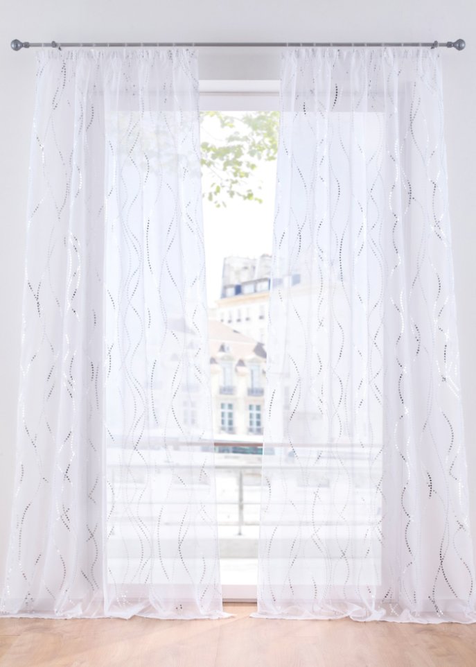 Gardine mit Glanz Druck (1er Pack)