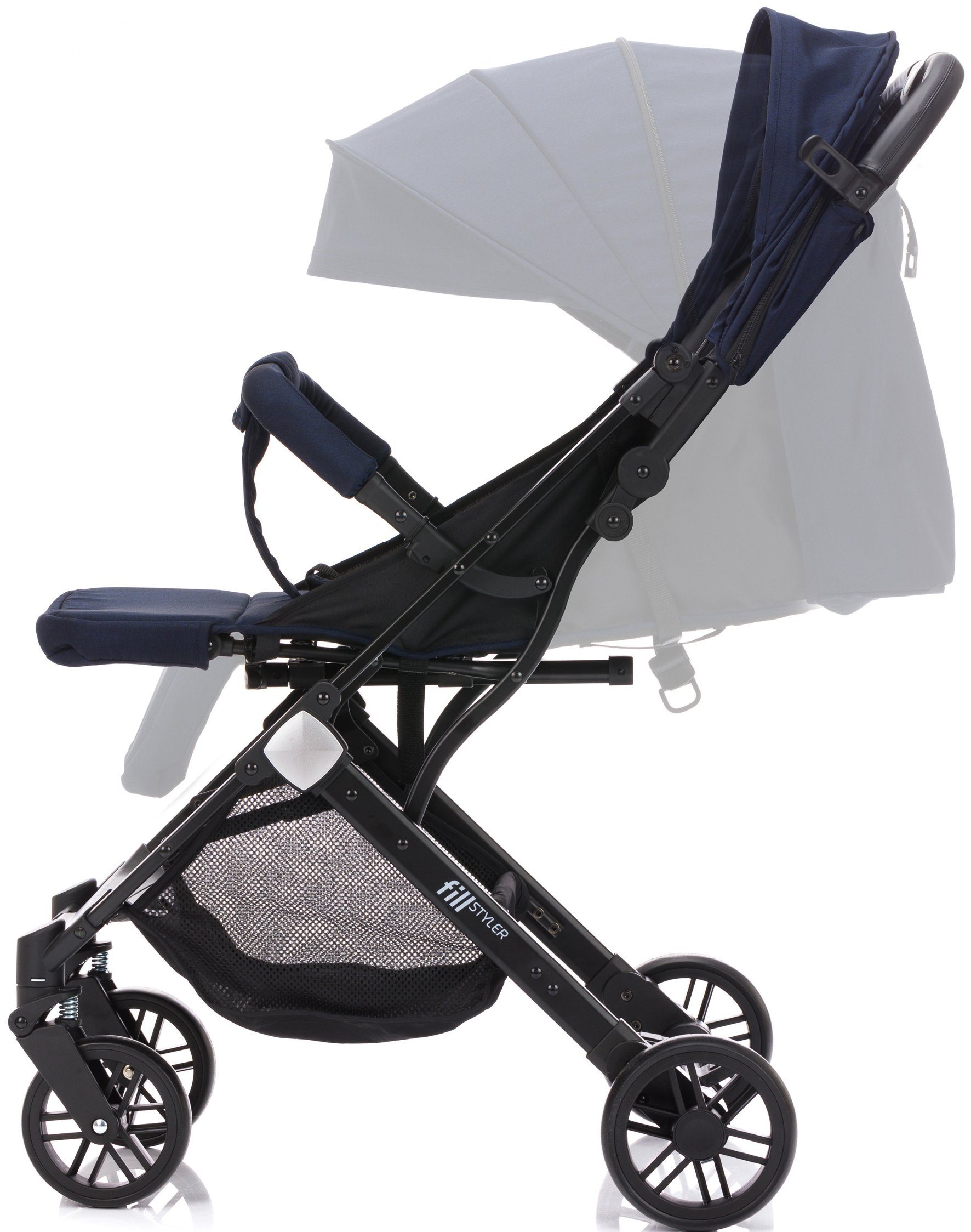 Fillikid Sport-Kinderwagen Styler, blau melange, mit Trolleygriff