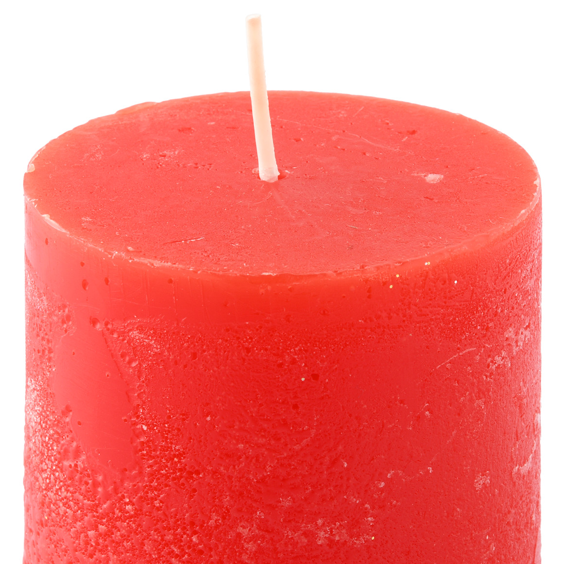 Kerze in Rustik-Optik rot