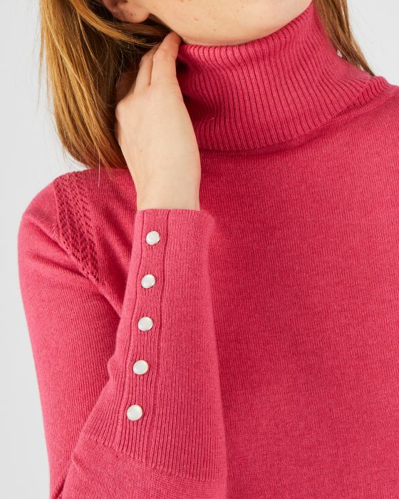 Pull col roulé maille fine