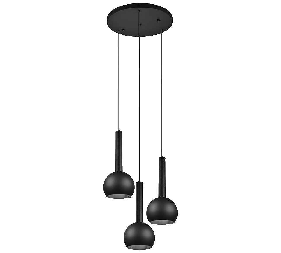Cinque 3-flg Pendelleuchte Ciliana rund