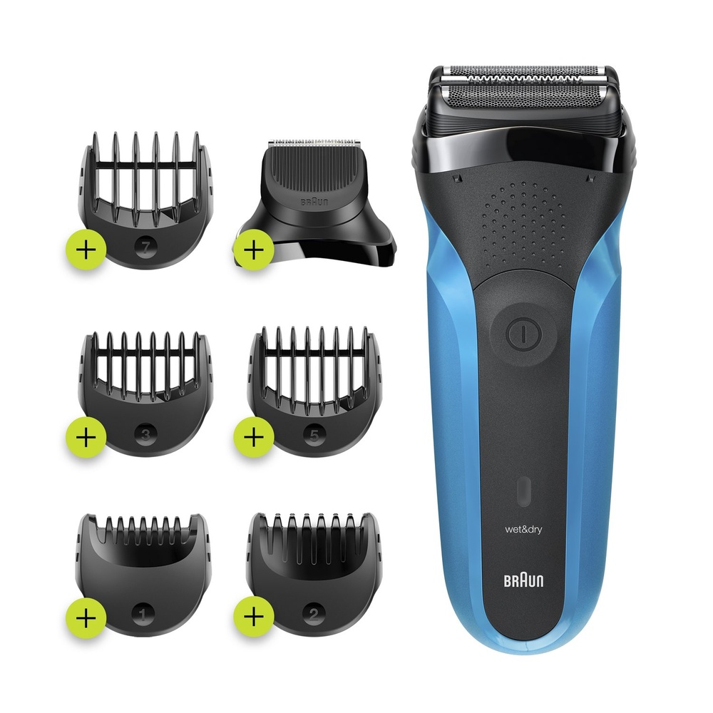 braun Braun S3 Shave&Style Rasoir Électrique Barbe Homme 3-En-1, Technologie Wet & Dry Rasoir Electrique