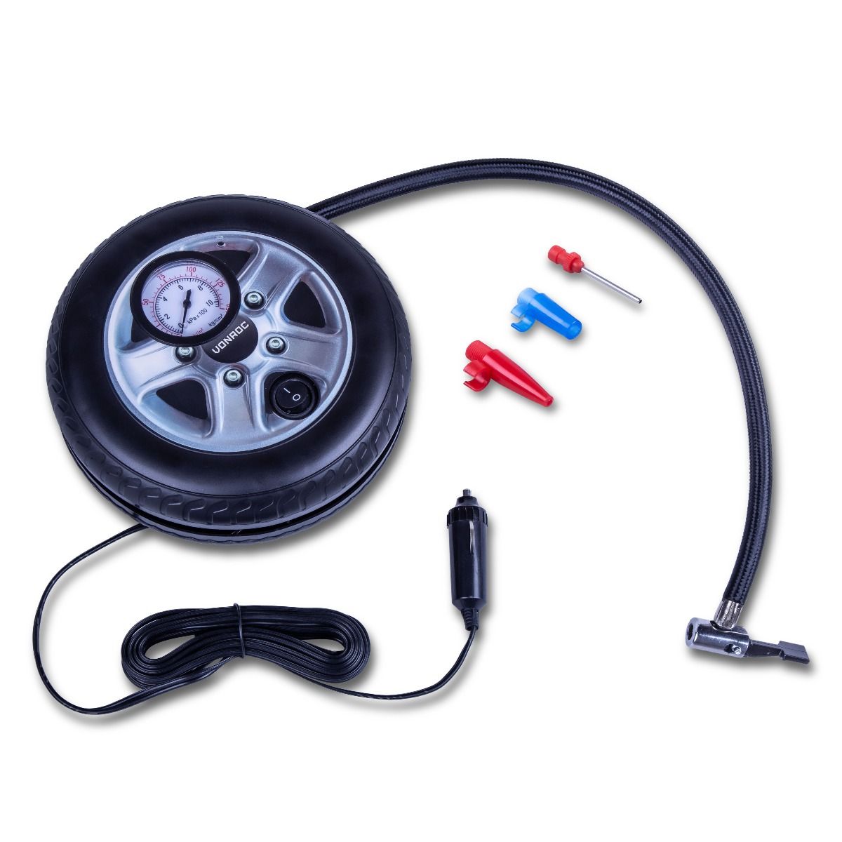 VONROC 12 Volt Mini Kompressor mit Manometer