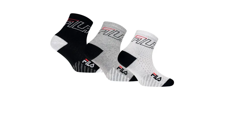 FILA Kinder Kurzsocken Quarter Boy 3er Pack white
