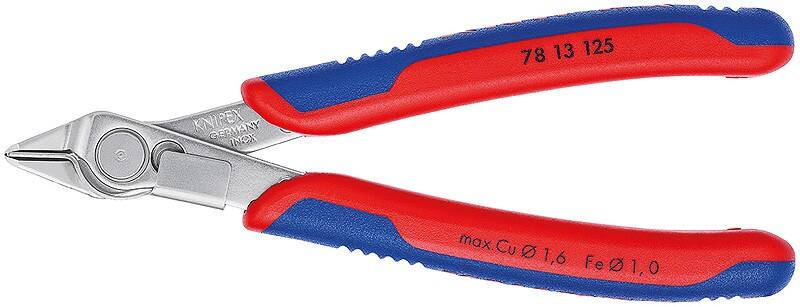 Knipex Elektronische Super Knips 78 13 125 Inox Werkzeugstahl 9 mm Blau, Silber, Rot