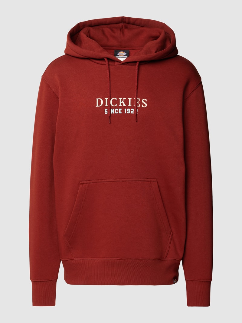 Hoodie mit Label-Print Modell 'PARK' in rostrot