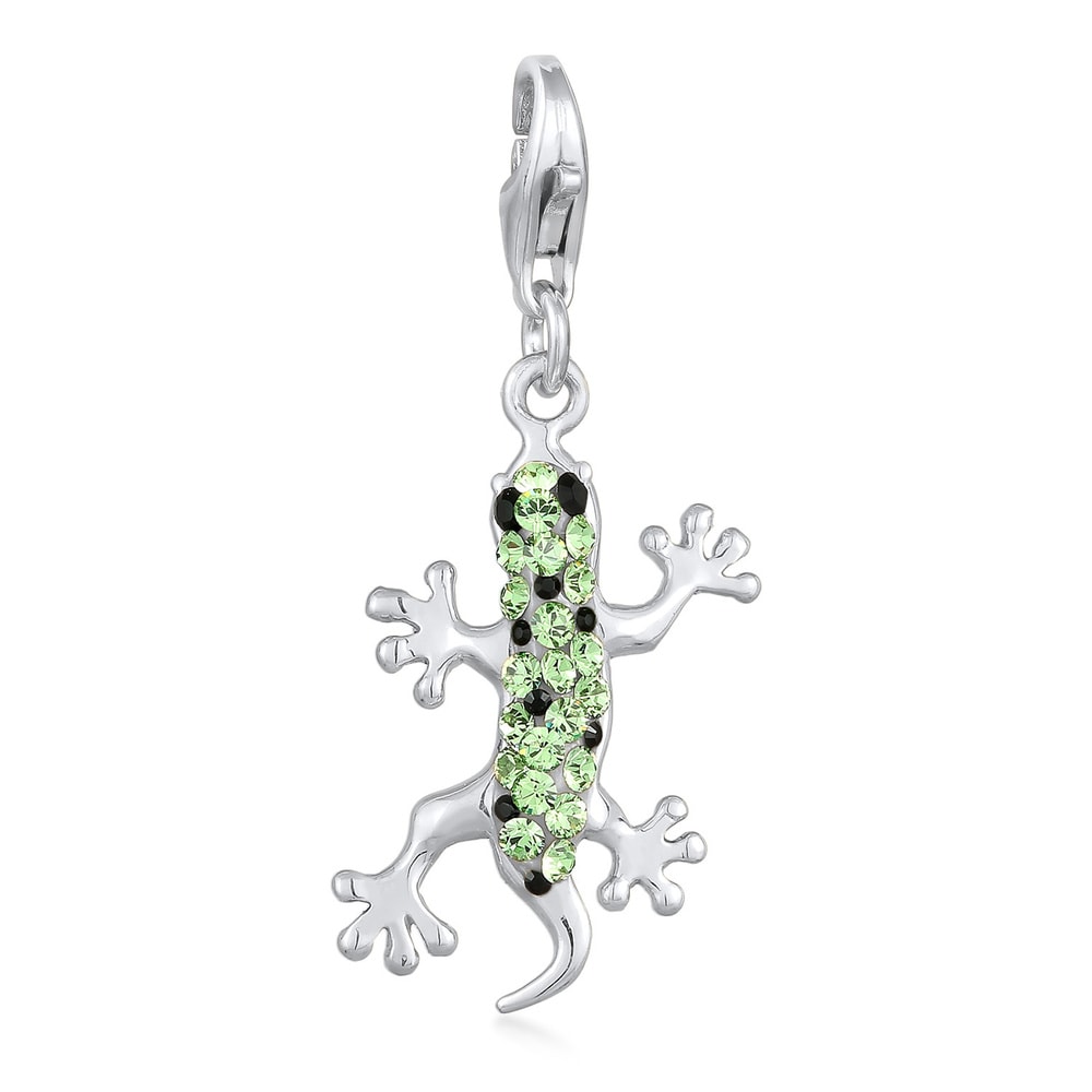 Nenalina Nenalina Amulette Femmes pendentif Gecko avec cristaux en argent sterling 925 Pendentif
