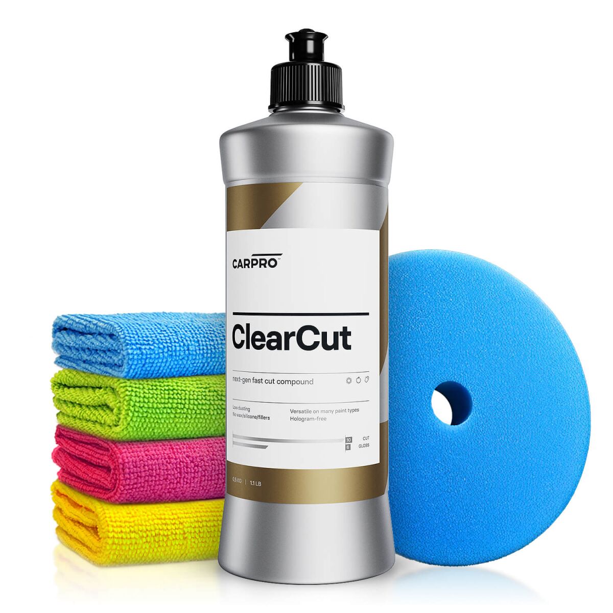 CarPro Politur Set ClearCut    Ø125mm Pad | Schleifpolitur 500g