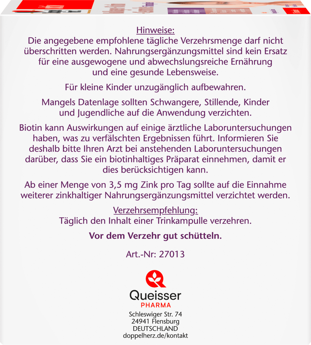 Kollagen + Biotin + Ceramide Trinkampullen, 30 St