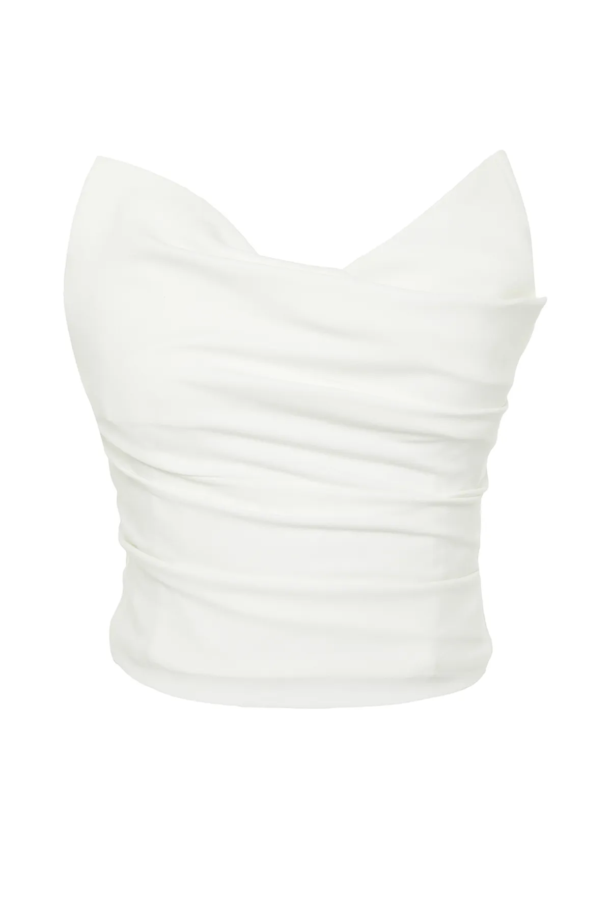 Trendyol Collection  Weißes, bauchfreies, gewebtes Braut-Bustier TPRSS24BS00010