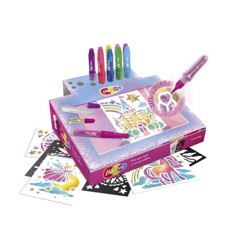 Coffret Blopens Mon atelier d'activités paillettes Lansay