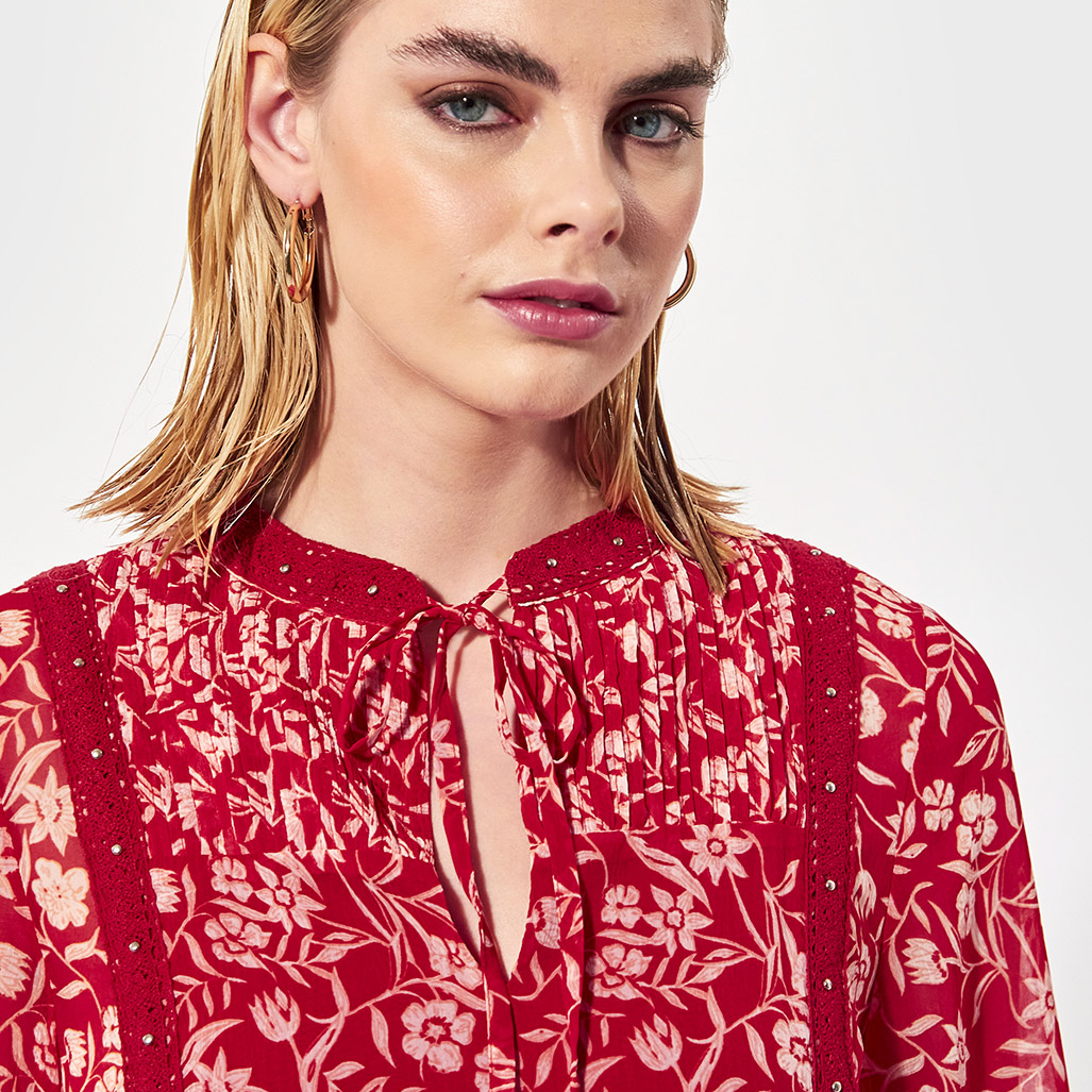 JUDIE  Robe régular rouge Femme imprimée all over fleurie