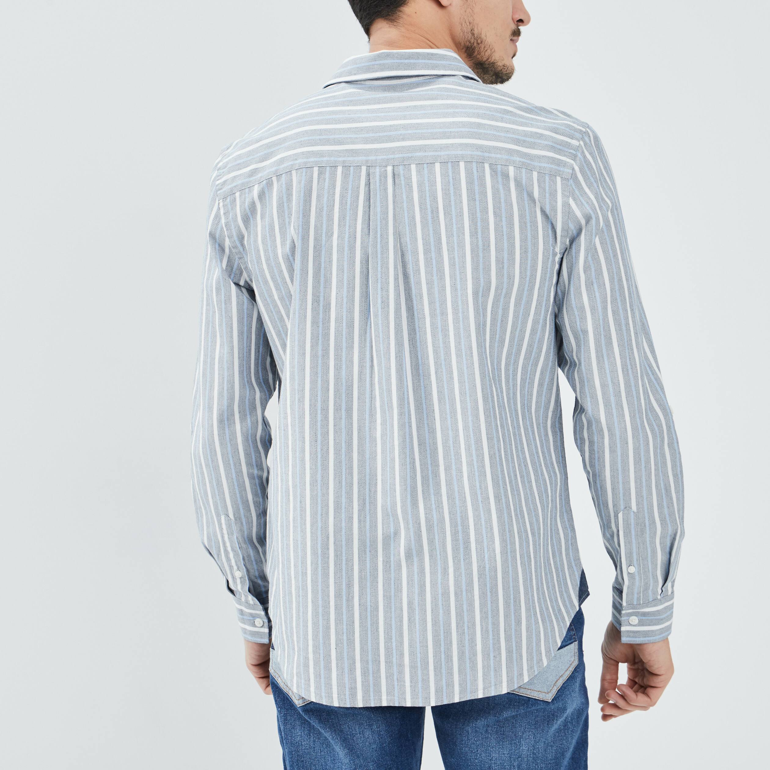 Chemise manches longues Creeks bleu homme | La Halle