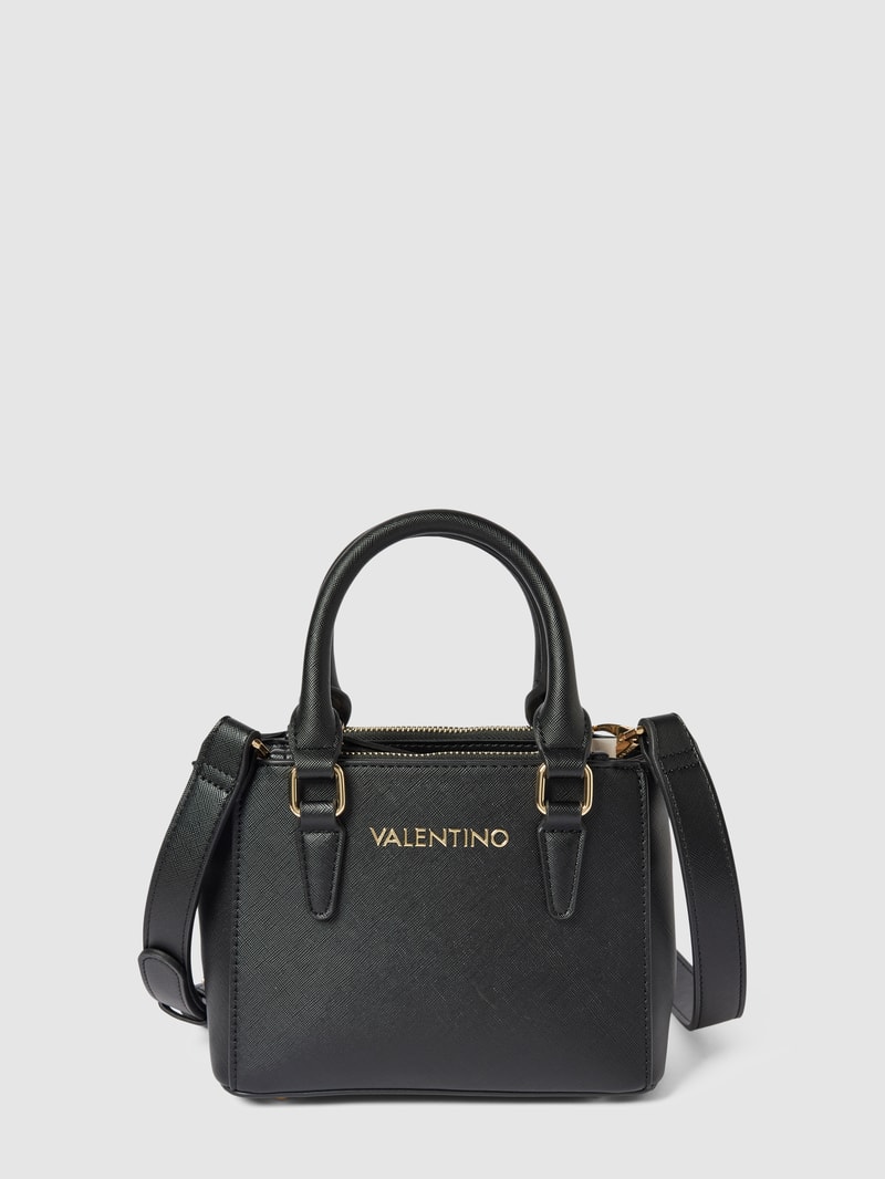 Handtasche mit Label-Applikation Modell 'ZERO' in schwarz