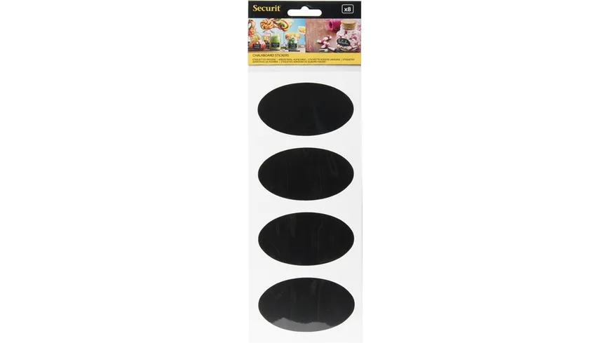 Securit Kreidetafel aus selbstklebender schwarze Folie oval