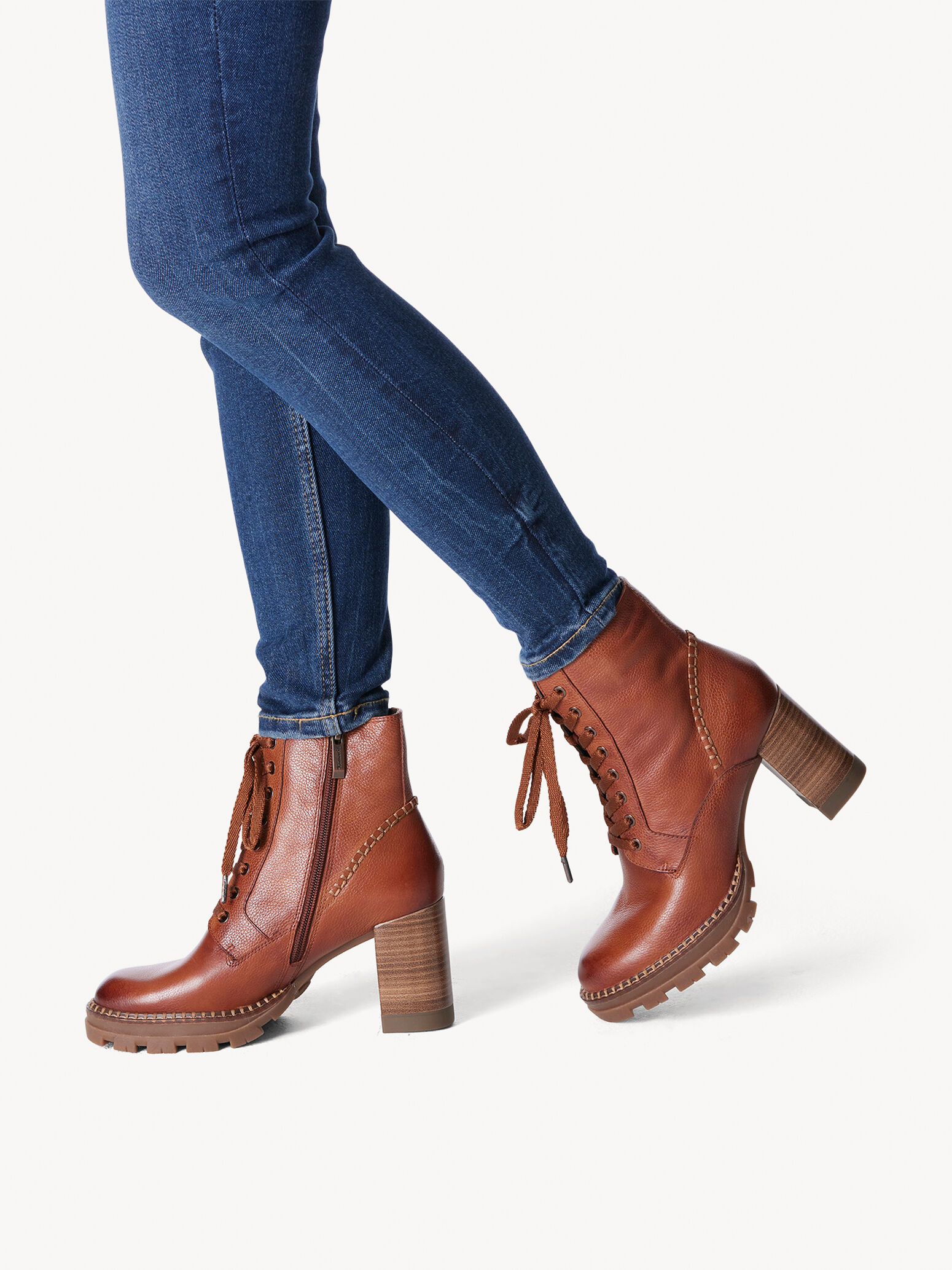 Bottine en cuir - marron