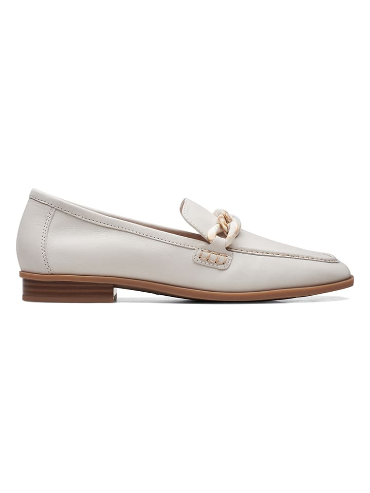 Clarks Leder-Slipper ''Sarafyna Iris'' in Weiß günstig kaufen