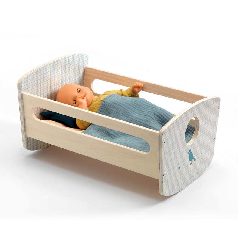 Lit berceau en bois pour poupon de 30 à 36 cm Poméa