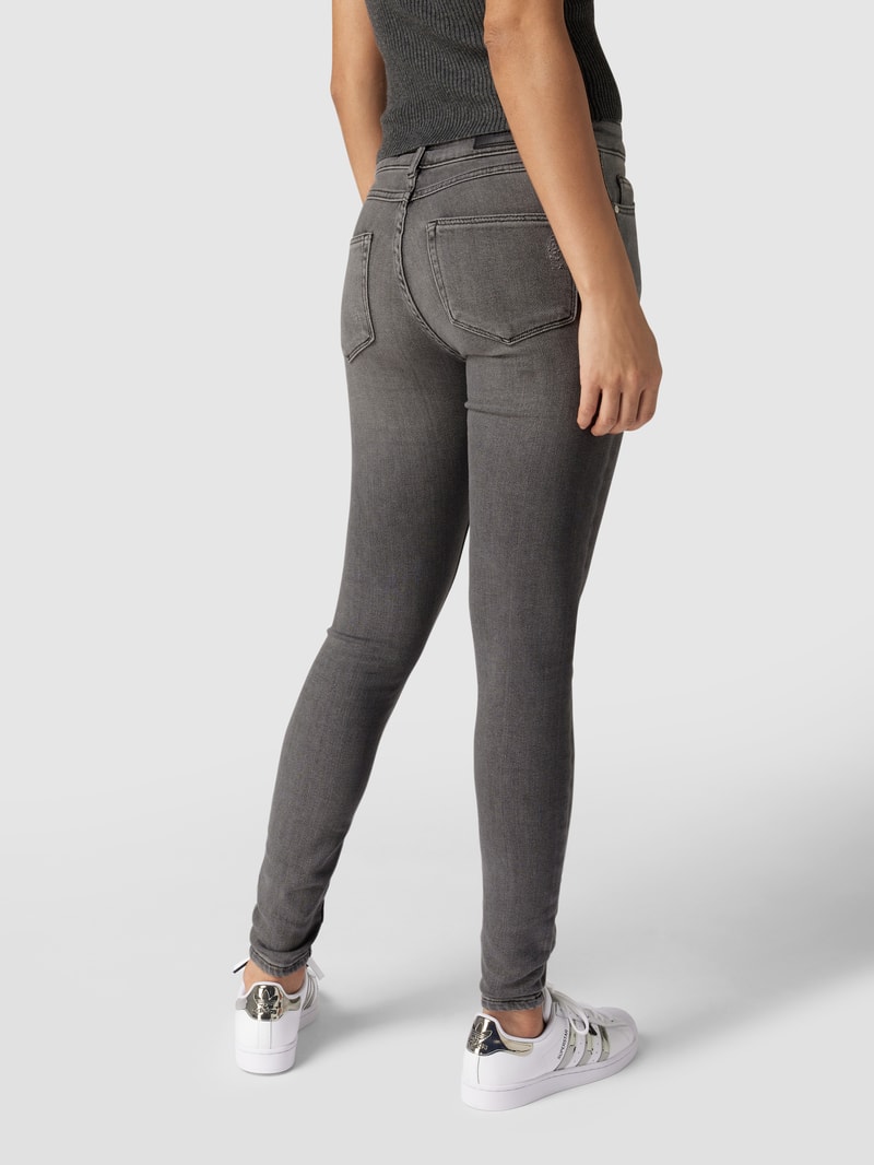 Skinny Fit Jeans mit Destroyed-Effekten in mittelgrau